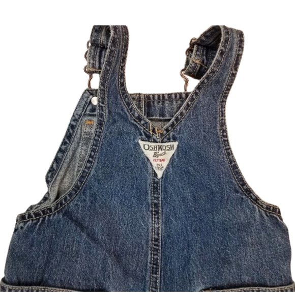 OSHKOSH B'GOSH Vestbak Blue Jean Overalls - Infant Boy's 18 Months - Picture 3 of 6